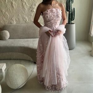 White 3D Floral Dress